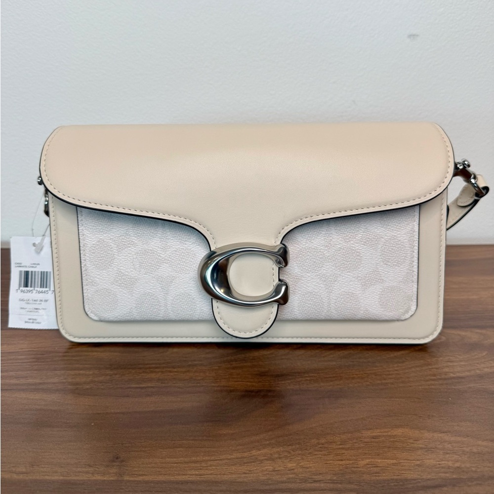Coach Tabby Shoulder Bag 26 in Signature Canvas White Chalk MSRP $450
